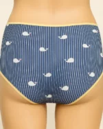 Navy Blue Whale Printed Mid Rise Seamless Panty for women - Image 2