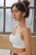 White Seamless Padded Cami Bra - Image 3