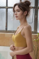 Sunshine Yellow Padded Bra with Ribbed texture - Image 3