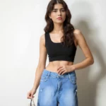 invisible full coverage Padded Sports Bra in black