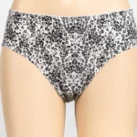 Grey & Black Leopard Printed Seamless Panty for women - Mid Rise