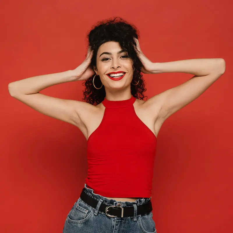 Red Halter Neck Crop Top