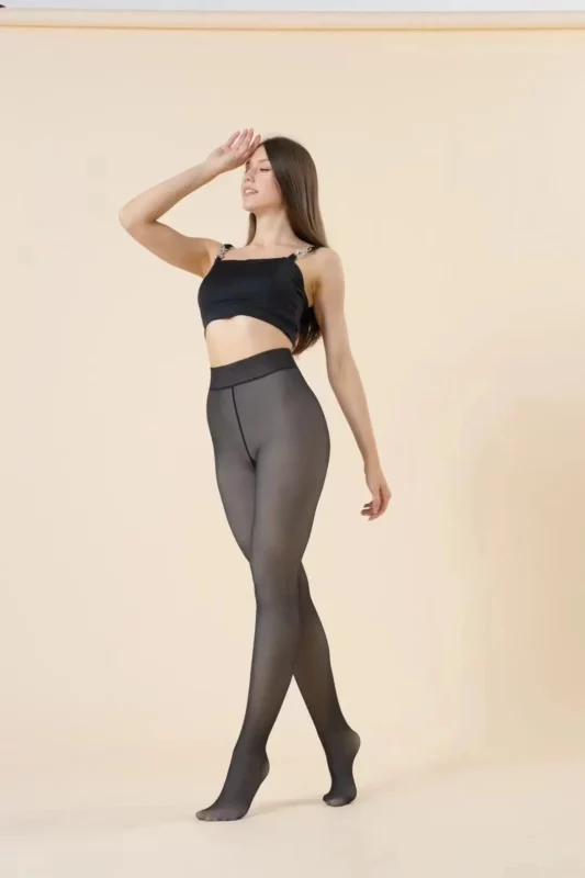 fake translucent thermal legging for women